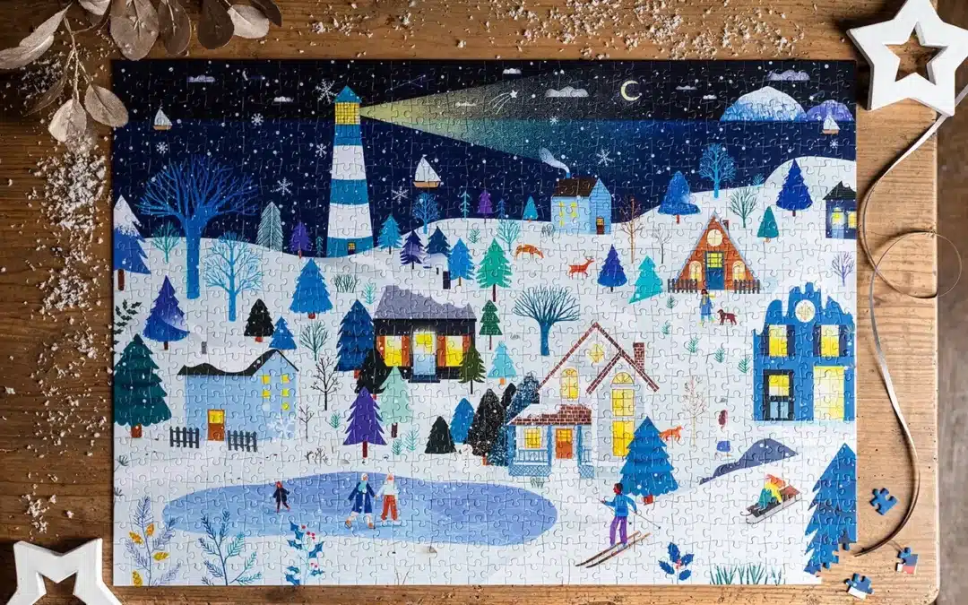 Puzzle Trevell de l'artiste Laura Lhuillier : Winter At The Seaside