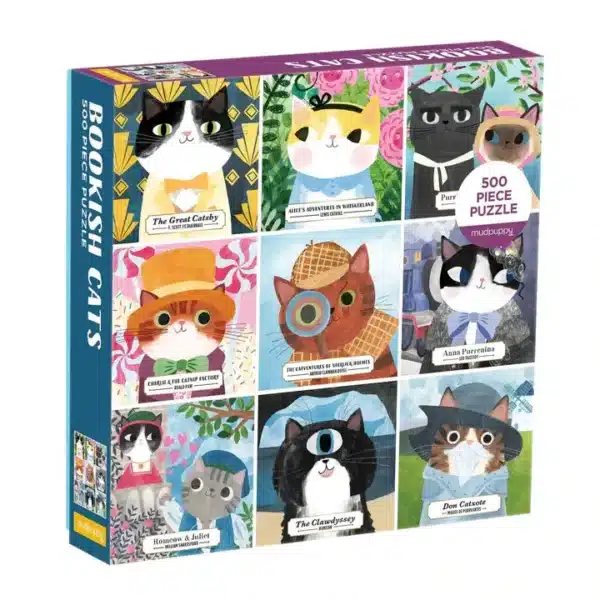 Puzzle Bookish Cats - 500 pièces - Mudpuppy - Trevell