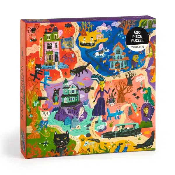 Puzzle Welcome to Spooky Town- 500 pièces - Mudpuppy - Trevell