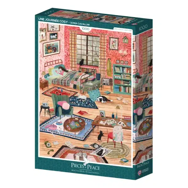 puzzle une journée cosy 1000 pièces pieces and peace