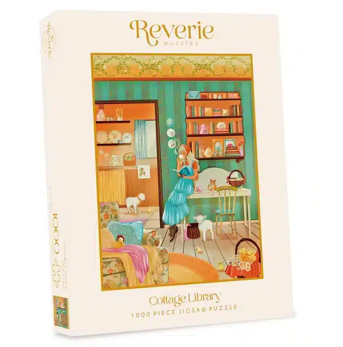 puzzle Cottage Library de la marque reverie composé de 1000 pièces