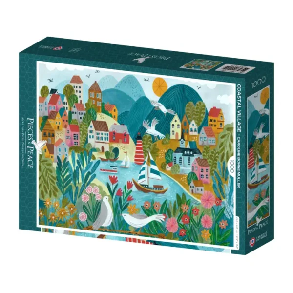 puzzle coastal village de pieces and piece de 1000 pieces