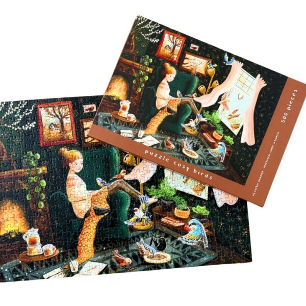 puzzle cosy birds de la marque esther bennink composé de 500 pièces