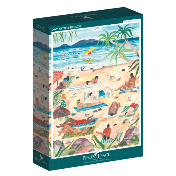 puzzle journée à la plage de pieces and peace de 1000 pieces