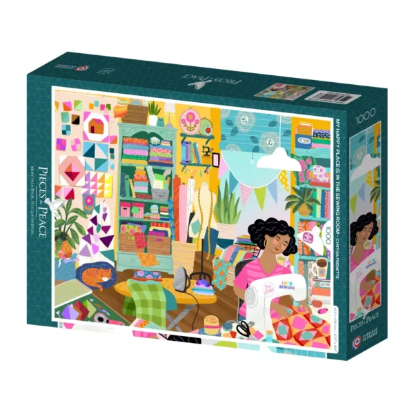 puzzle my happy place is in the sewing room de pieces & peace de 1000 pièces