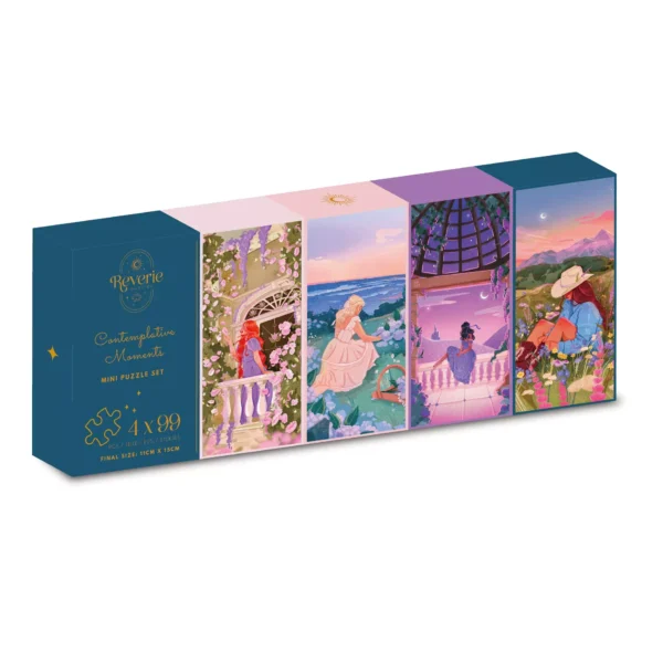Set Mini Puzzles Contemplative Moments de 4x99 pièces- de Reverie Puzzle