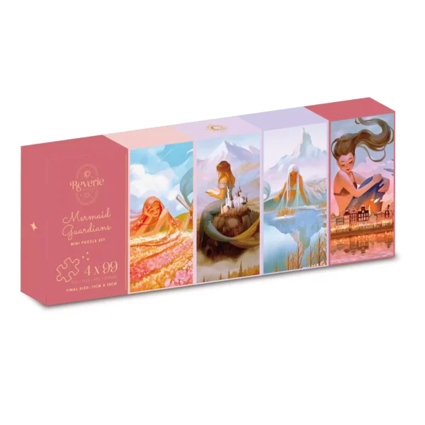 Set Mini Puzzles Mermaid Guardians de 4x99 pièces- de Reverie Puzzle