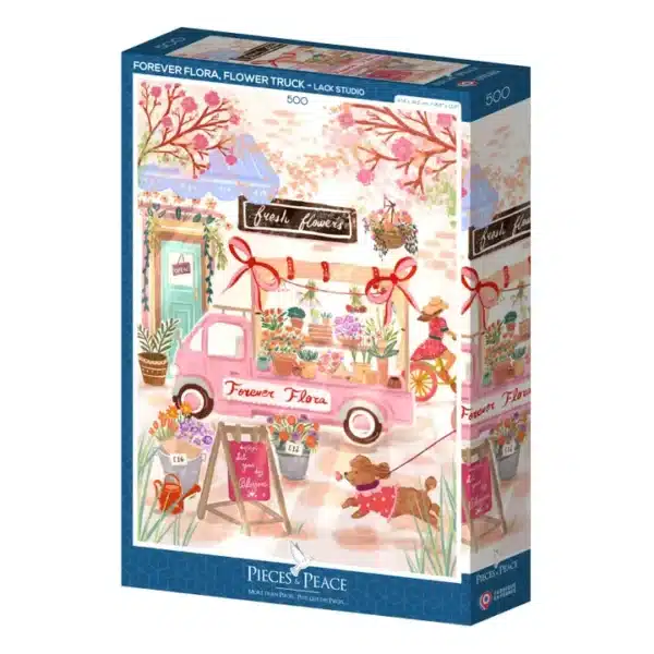 puzzle forever flora, flower truck de pieces and peace de 500 pièces