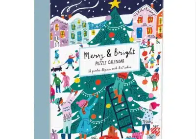 calendrier de l'avent Merry and Bright de galison de 12x80 pièces.