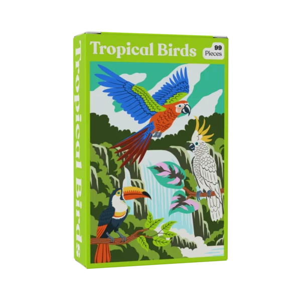 mini puzzle tropical birds de puzzledly de 99 pièces