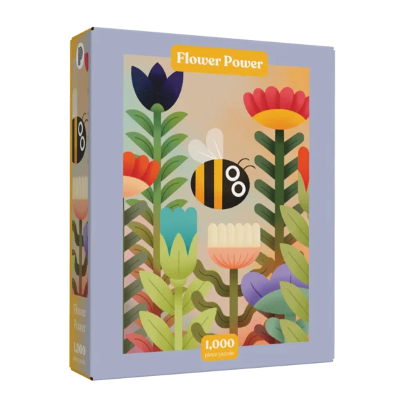 puzzle flower power de puzzledly de 1000 pièces, puzzle fleur illustré