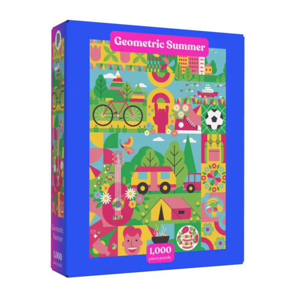 puzzle geometric summer de puzzledly de 1000 pièces, puzzle été illustré