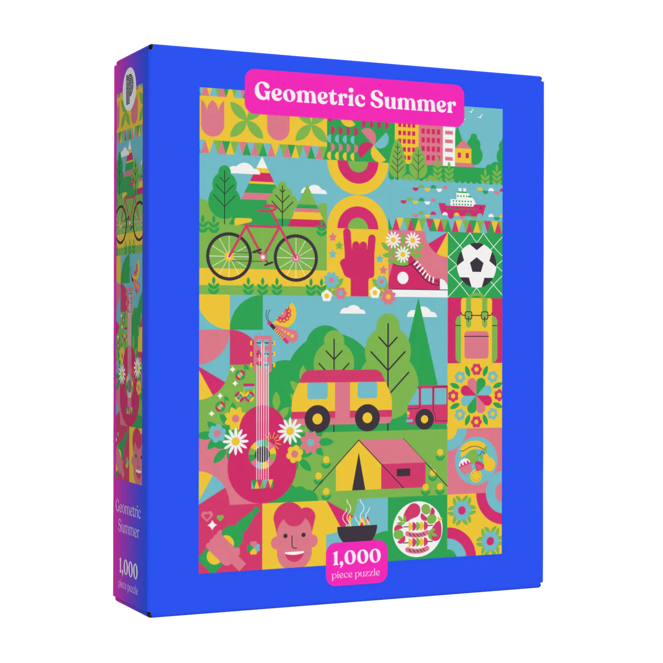 puzzle geometric summer de puzzledly de 1000 pièces, puzzle été illustré