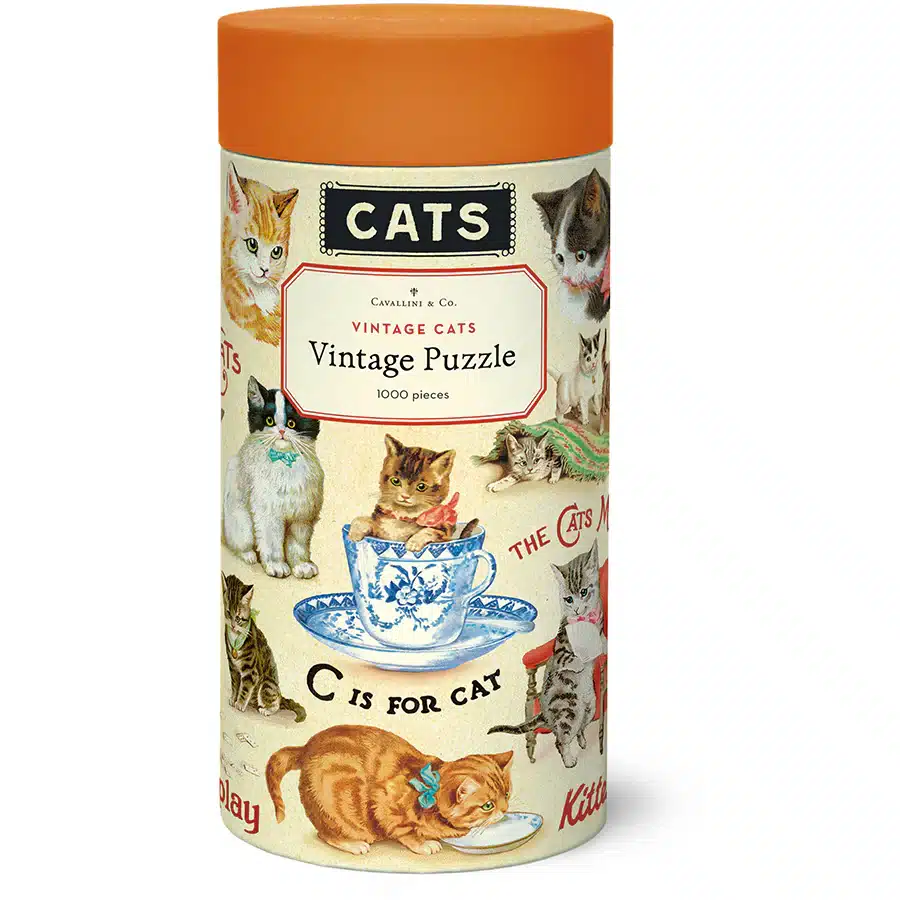 puzzle vintage cats de cavallini de 1000 pièces