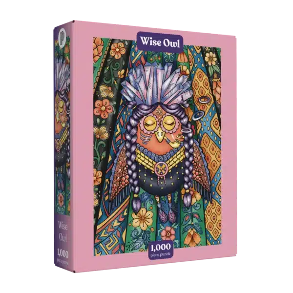 puzzle wise owl de puzzledly de 1000 pièces, puzzle animaux illustré