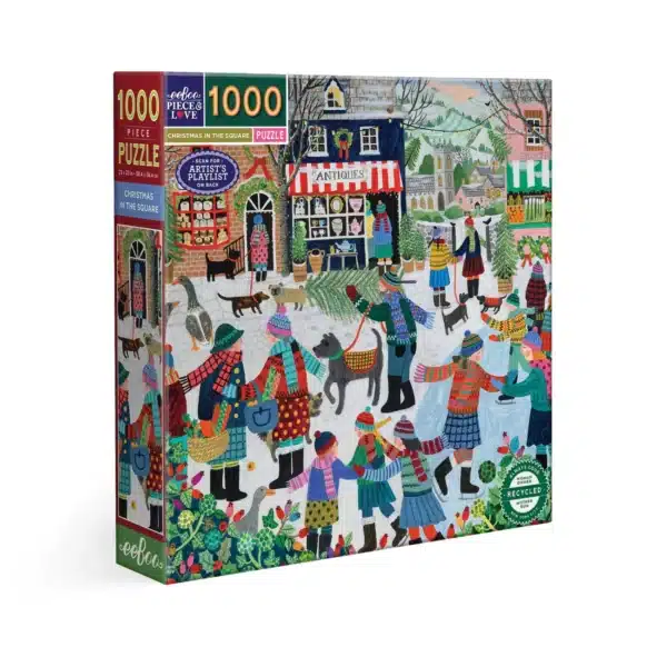 puzzle christmas in the square de eeboo de 1000 pièces, puzzle de Noël puzzle illustré