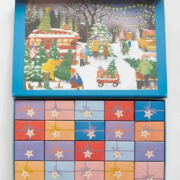 calendrier de l'avent puzzle Vissevasse Christmas Tree et snowflakes