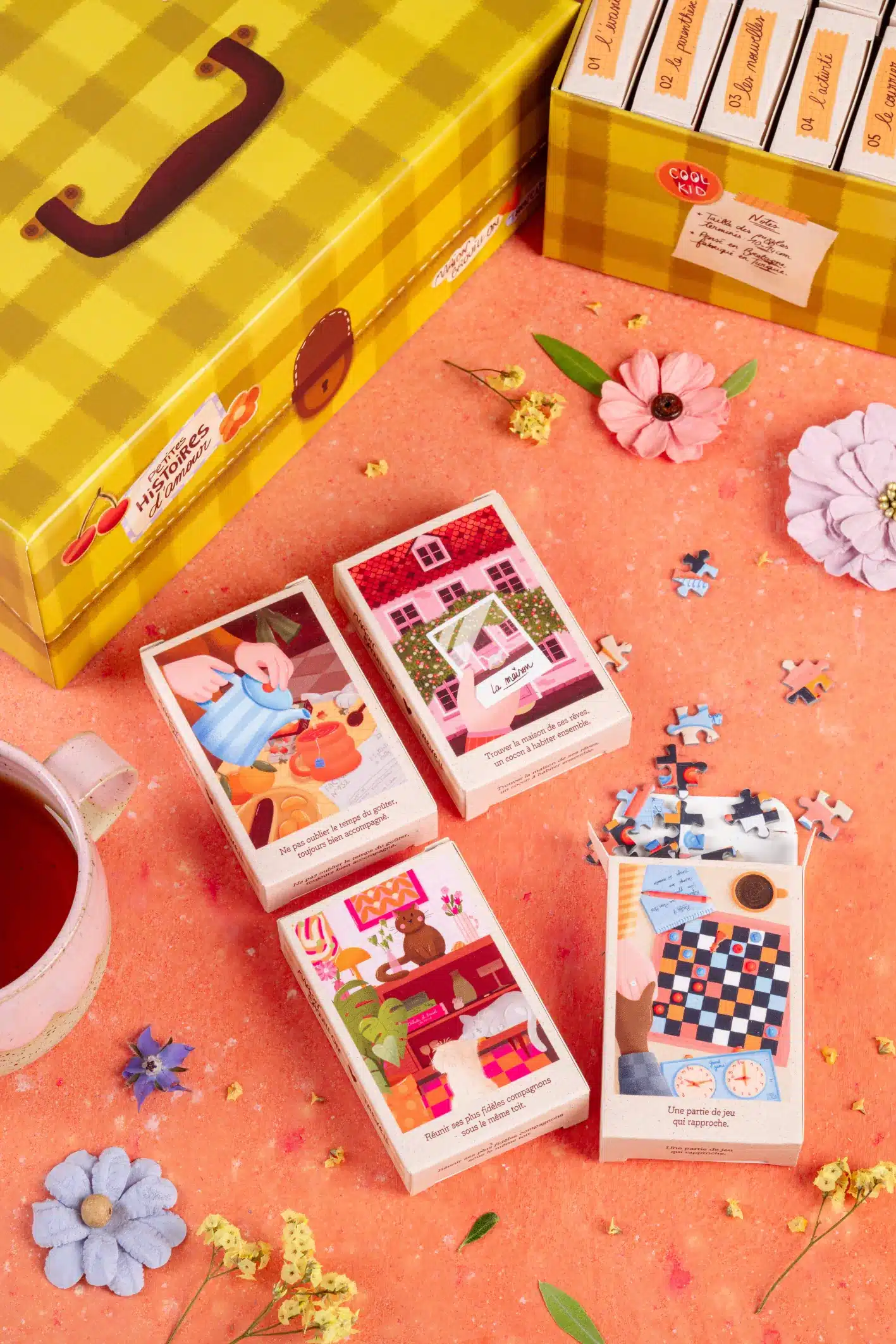 coffret petites histoires d'amour trevell 24 minis puzzles