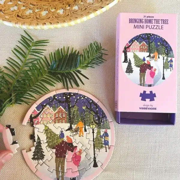 mini puzzle bringing home the tree vissevasse 31 pièces
