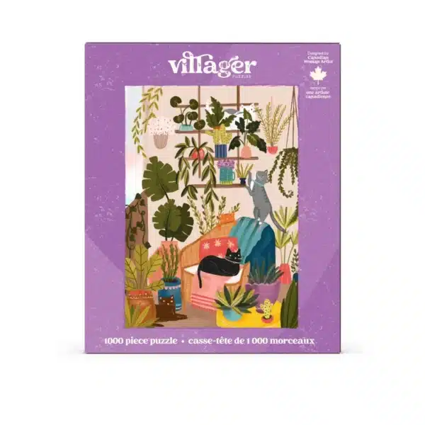puzzle balcony cats de villager de 1000 pièces, puzzle chat puzzle plante