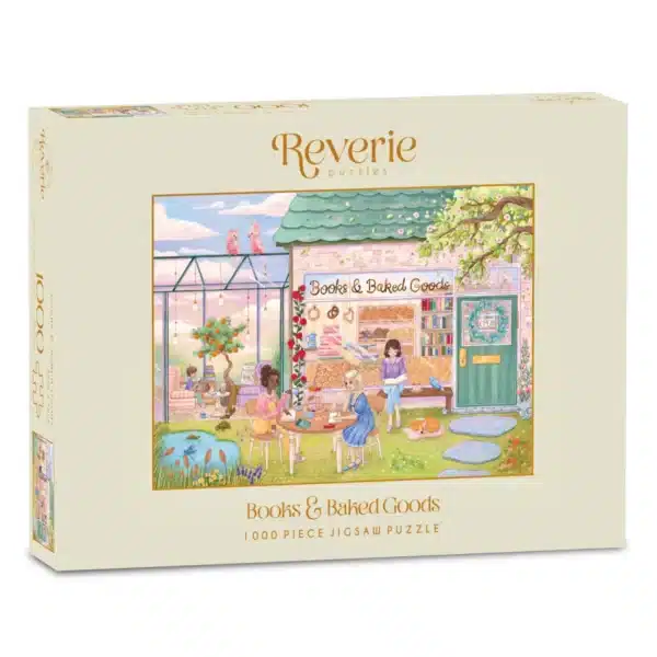 Puzzle Books & Baked Goods de Reverie de 1000 pièces, puzzle livre puzzle patisserie, puzzle gourmand à offrir !