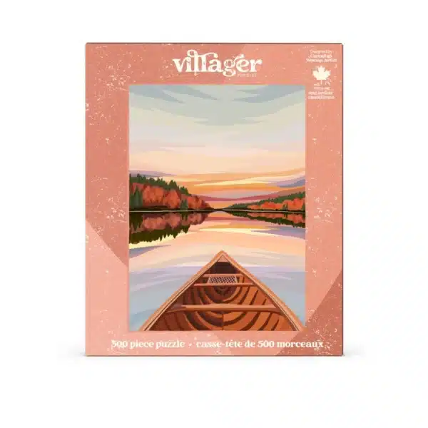 Puzzle Canoeing at Dawn de villager de 500 pièces, puzzle cosy puzzle canoë