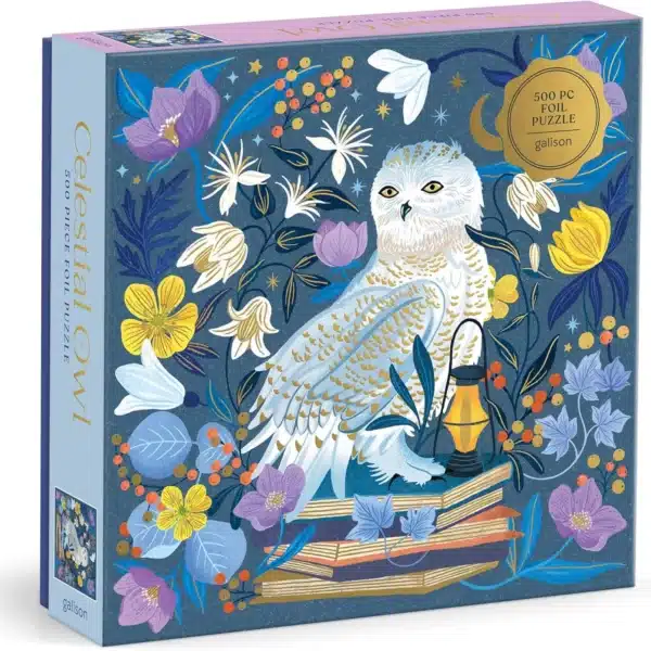 puzzle celestial owl de galison de 500 pièces, puzzle animal puzzle adulte illustré hiboux