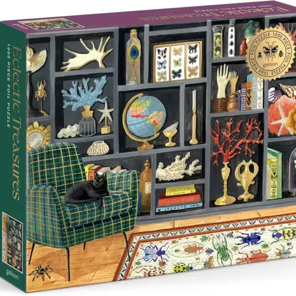 puzzle Eclectic Treasures de de galison de 1000 pièces, puzzle adulte illustré, puzzle curiosités puzzle trésor