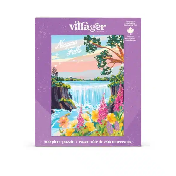 puzzle niagara falls de villager de 500 pièces, puzzle cascade, puzzle fleur