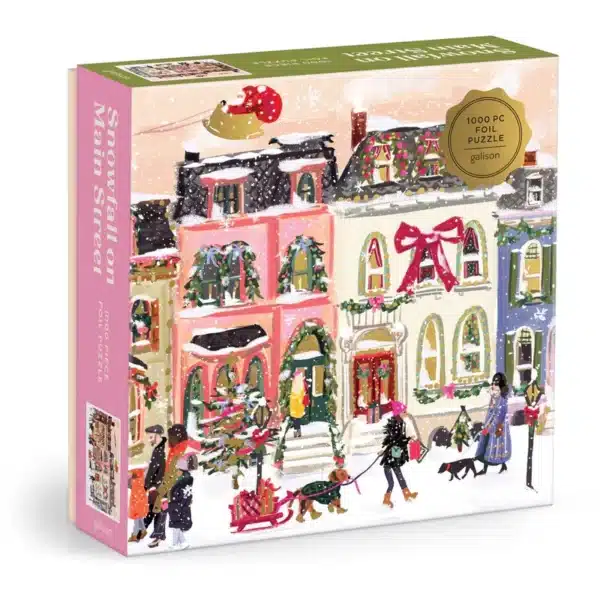 puzzle snowfall on main street de galison de 1000 pièces, puzzle neige puzzle de noël