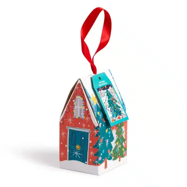 mini puzzle tree decorating de galison de 130 pièces, puzzle boite original de Noël.