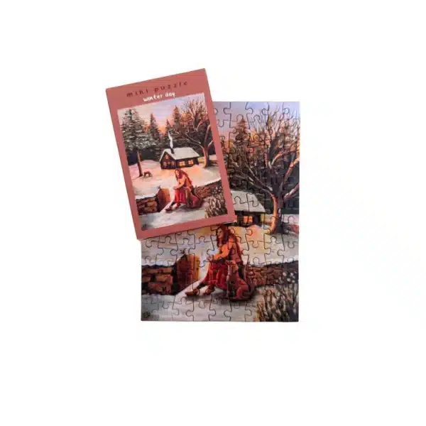 mini puzzle winter day d'Esther Bennink de 99 pièces, puzzle hiver