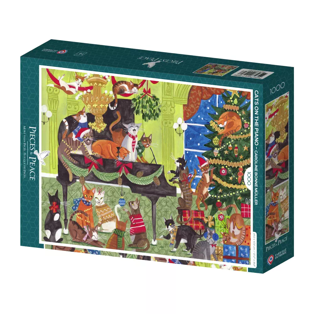 Puzzle Cats on the Piano de Pieces & Peace de 1000 pièces.