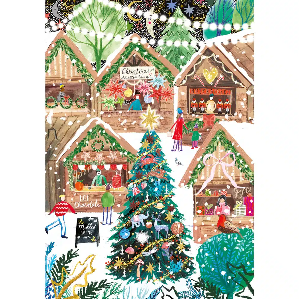 troisième illustration de puzzle christmas in london de gibsons de 3x500 pièces, puzzles de Noël, puzzle Londres