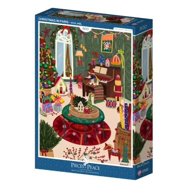 puzzle christmas in paris de pieces & peace de 500 pièces, puzzle de Noël