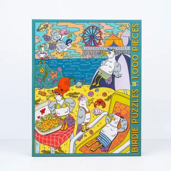 puzzle gull trouble de birdie puzzle de 1000 pièces,puzzle drole puzzle plage, mouette sur la plage