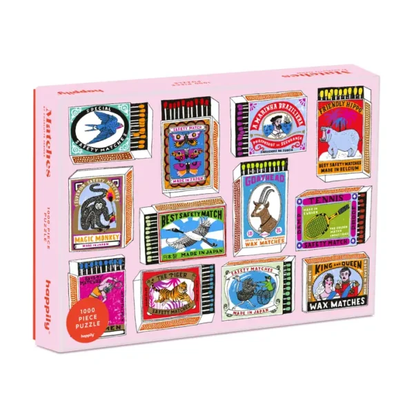 puzzle matches de happily de 1000 pièces, puzzle vintage, puzzle coloré