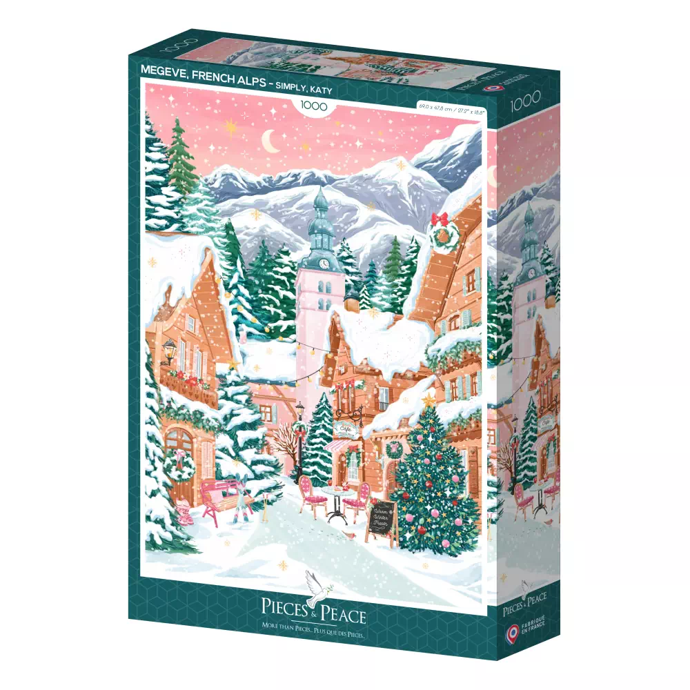 puzzle megeve french alps de 1000 pièces de pieces & peace; puzzle de Noël