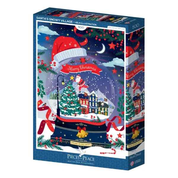 puzzle Santa's Snowy Village de pieces & peace de 500 pièces