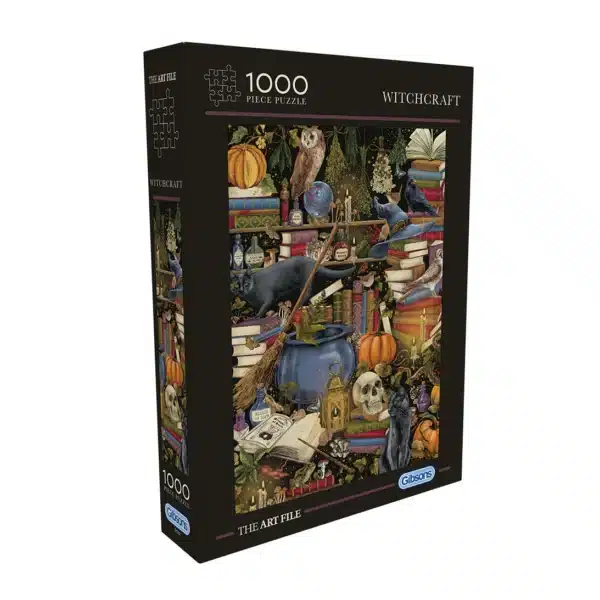 puzzle witchcraft de gibsons de 1000 pièces, puzzle sorcière, puzzle chat noir, puzzle d'Halloween