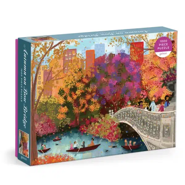 puzzle autumn on bow bridge de galison de 1000 pièces, un puzzle illustré par Joy Laforme