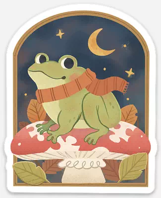 Sticker Grenouille et Champignon de Nicolle Lalonde