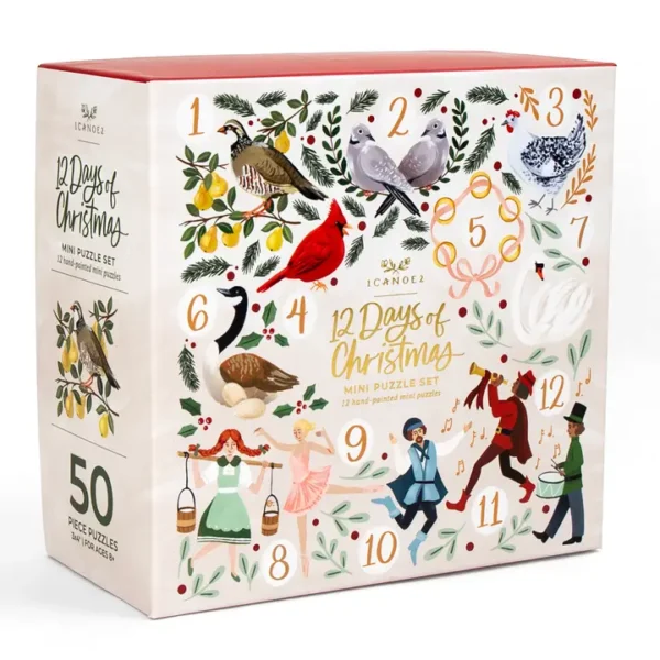 calendrier de l'avent puzzle 12 days of christmas de 1canoe2 de 12x50 pieces