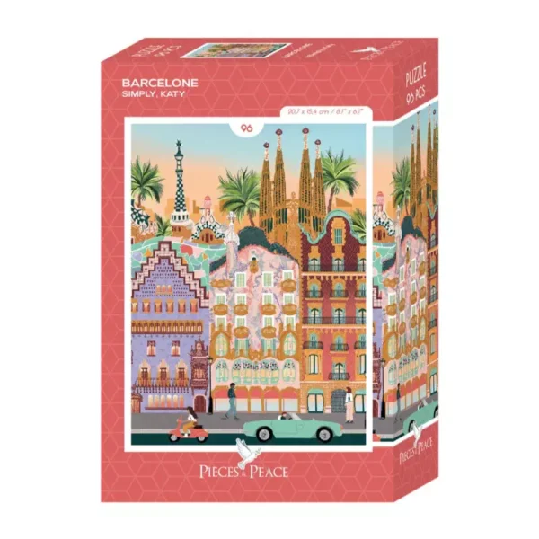 mini puzzle barcelone de pieces & peace de 96 pièces
