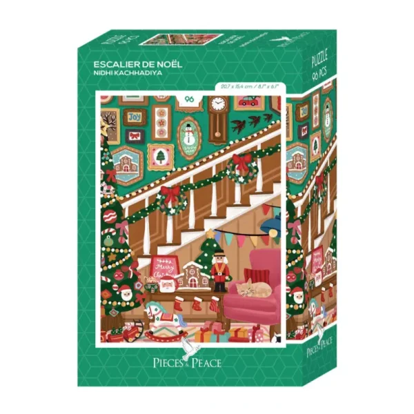 mini puzzle escalier de noel de pieces & peace de 96 pièces