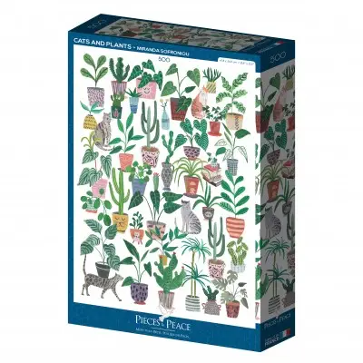 puzzle cats & plants de pieces & peace de 500 pieces