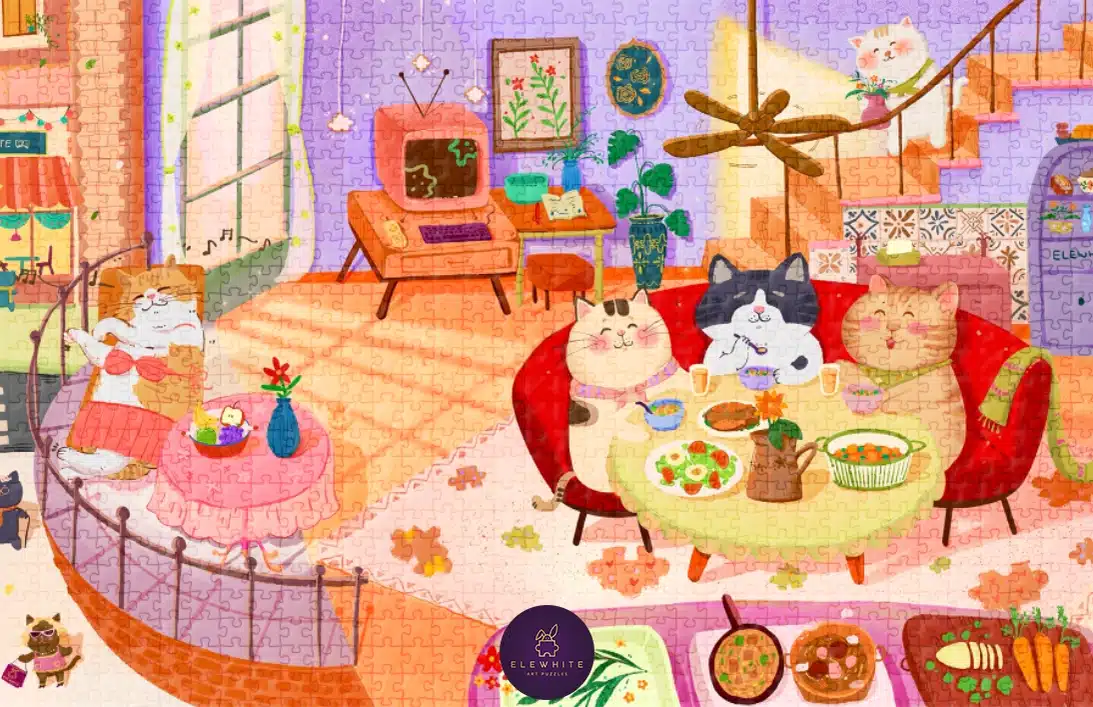 Puzzle Purrfect Life Elewhite 1000 pièces