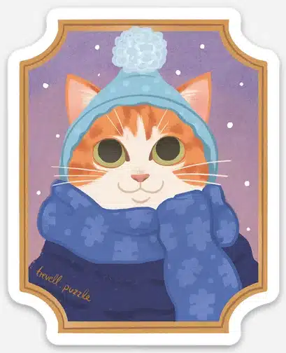Sticker Chat et Bonnet - Nicolle Lalonde