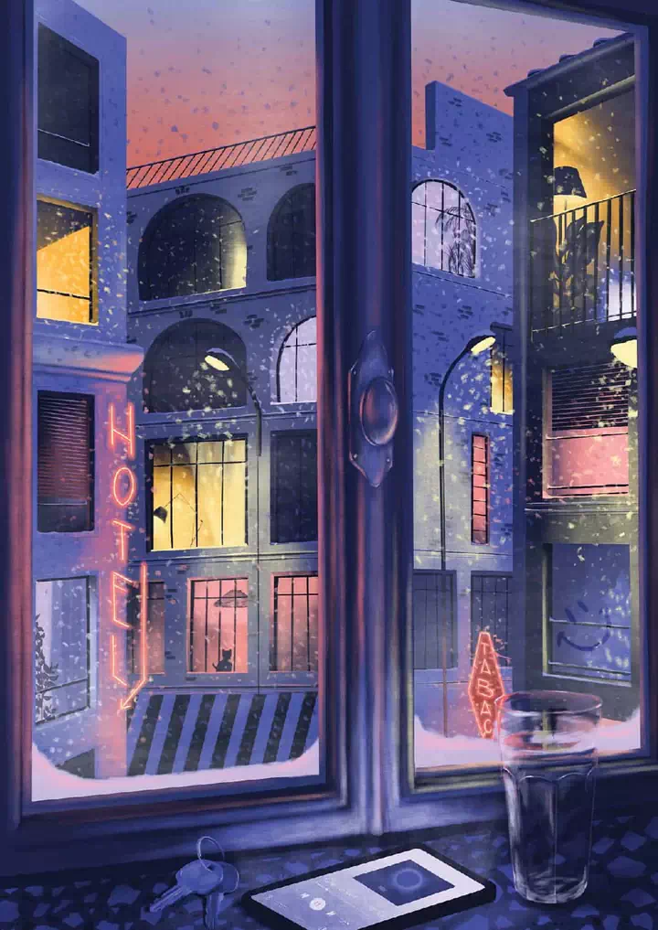 illustration puzzle la neige qui tombe de jour férié de 1000 pièces