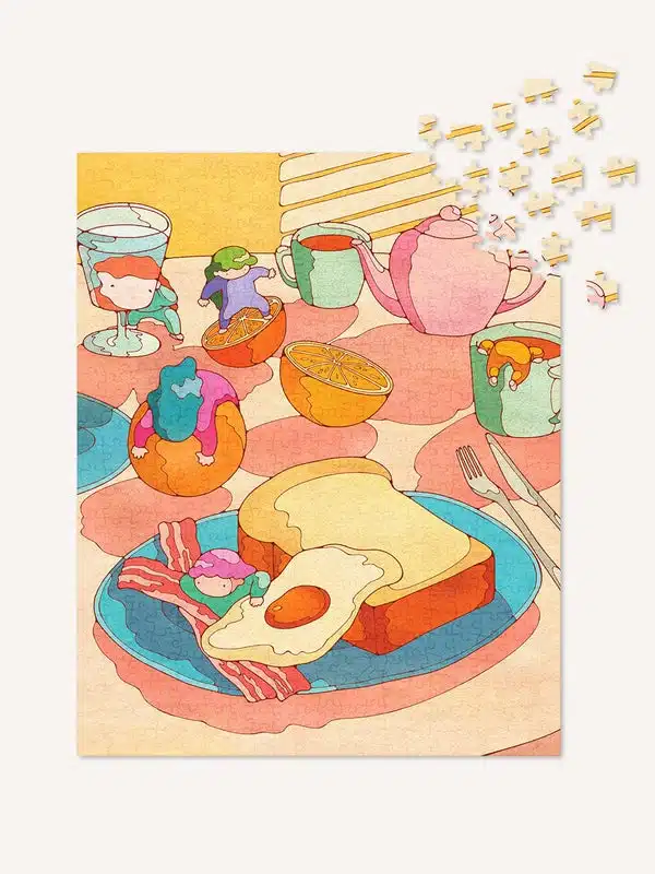 puzzle monté du puzzle breakfast party de the puzzle theory
